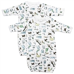 Newborn Print Infant Gowns, 100% Cotton, 2-pack