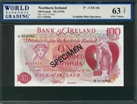 Northern  Ireland, P-CS1 (4), 100 Pounds, ND (1978), Signatures: A.S.J. O'Neill, 63 TOP UNC Choice
