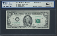 U.S. Federal Reserve, Fr. 2166-L*, Replacement Note, 100 Dollars, Series 1969 C Signatures: Banuelos/Shultz 62 TOP Uncirculated  