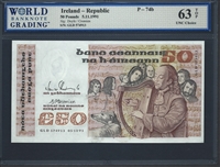 Ireland - Republic, P-74b, 50 Pounds, 5.11.1991, 63 TOP UNC Choice