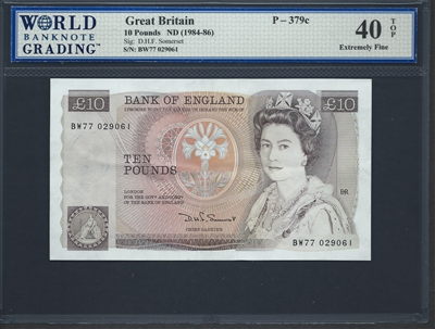 Great Britain, P-379c, 10 Pounds, ND (1984-86), 40 TOP Extremely Fine