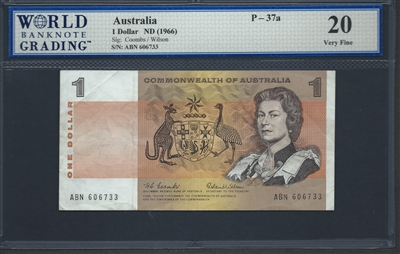 Australia, P-37a, 1 Dollar, ND (1966), 20 Very Fine