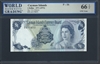 Cayman Islands, P-01b, 1 Dollar, 1971 (1972) Signatures: V.G. Johnson 66 TOP UNC Gem