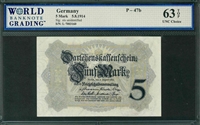 Germany, P-47b, 5 Mark, 5.8.1914, Signatures: six unidentified, 63 TOP UNC Choice