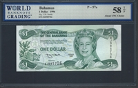Bahamas, P-57a, 1 Dollar, 1996, Signatures: J.H. Smith, 58 TOP About UNC Choice