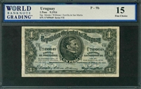 Uruguay, P-09b, 1 Peso, 9.1914, Signatures: Morato/Williman/Zorrilla de San Martin, 15 Fine Choice