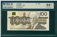Canada, P-99a, 100 Dollars, 1988, Signatures: Thiessen/Crow, 64 TOP UNC Choice