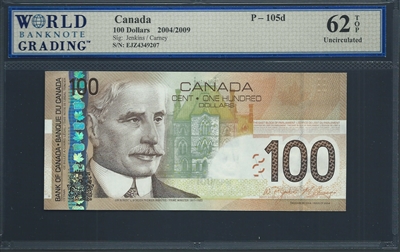 Canada, P-105d, 100 Dollars, 2004/2009, Signatures: Jenkins/Carney, 62 TOP Uncirculated
