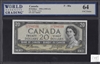Canada, P-80a, 20 Dollars, 1954 (1955-61), Signatures: Beattie / Coyne, 64 UNC Choice