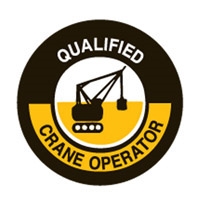 HARD HAT EMBLEM QUALIFIED CRANE.. CD4