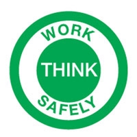 HARD HAT EMBLEM THINK WORK SAFELY CD4