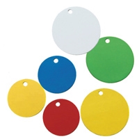 COLOUR CODED RND PLAST-TAG 75MM BLU-PK25