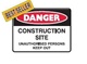DANGER CONSTRUCTIONS SITE.. 600X450 FLU