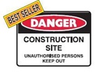 DANGER CONSTRUCTIONS SITE.. 600X450 FLU
