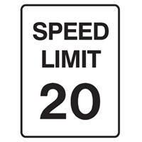SPEED LIMIT SIGN SPEED.. 20 450X600 MTL
