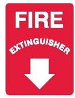 FIRE SIGN FIRE EXTINGUISHER ARR/D MTL