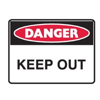 DANGER KEEP OUT 450X300 MTL