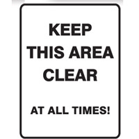 KEEP THIS AREA CLEAR AT ..450X600 MTL