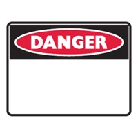 BLANK SIGN PANEL DANGER 450X300 MTL