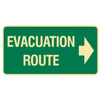 EXIT&EVAC SIGN EVAC ROUTE ARR/R POLY