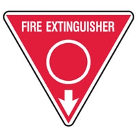 FIRE MARKER FIRE EXT 350MM TRI RED POLY