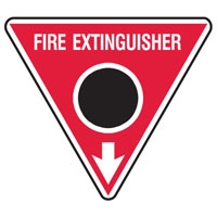 FIRE MARKER FIRE EXT 350MM TRI BLK POLY