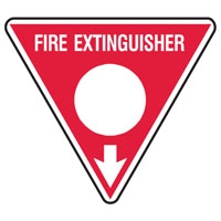 FIRE MARKER FIRE EXT 350MM TRI WHT POLY