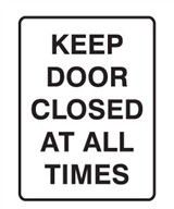 DOOR SIGN KEEP DOOR CLOSED..180X250 SS