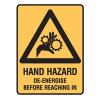 HAND HAZARD DE-ENERGISE BEFORE..LBLS PK5