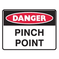 SMALL STICK-ON LABELS - DANGER PINCH POINT
