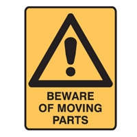 BEWARE OF MOVING PARTS LBLS PK5