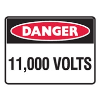 DANGER 11000 VOLTS LBLS PK5