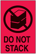 Ship Labels DO NOT STACK 150X100 Workplace Safety W100XH150MM sold per: rol