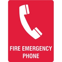 FIRE SIGN FIRE EMERGENCY PHONE SS GLO