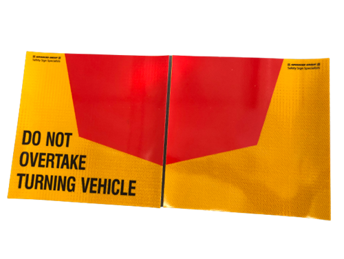 Do Not overtake turning vehicle signs Aluminium