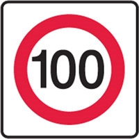 VEH & TRUCK ID SIGN SPEED LIMIT 100 REFM