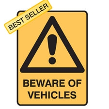 BEWARE OF VEHICLES 450X300 POLY