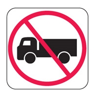 TRAF SIGN-DIREC NO TRUCKS 450X450 MTL