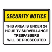SECURITY SIGN RESTRICED A..450X300 POLY