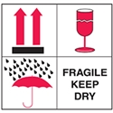 SHIP LABELS FRAGILE KEEP DRY 100X100