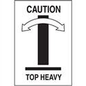 SHIP LABELS CAUTION TOP HEAVY 150X100