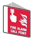 DBL SIDED FIRE SIGN FIRE ALARM CALL..