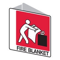 DBL SIDED FIRE SIGN FIRE BLANKET
