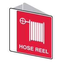 DBL SIDED FIRE SIGN HOSE REEL