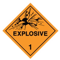 EXPLOSIVE 1 LABELS 50MM PK50