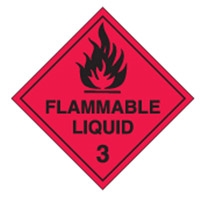 FLAMMABLE LIQUID 3 LABELS 50MM PK50 BLK