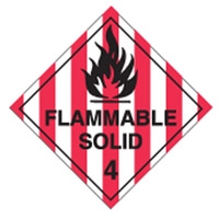 FLAMMABLE SOLID 4 LABELS 50MM PK50