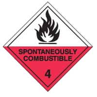 SPONT COMBUSTIBLE 4 LABELS PK50