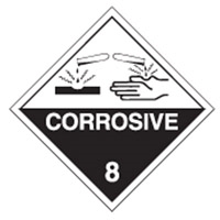 CORROSIVE 8 LABELS 50MM PK50