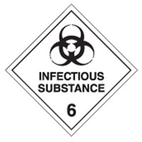 INFECTIOUS SUBSTANCE 6 LABEL 100MM PK25